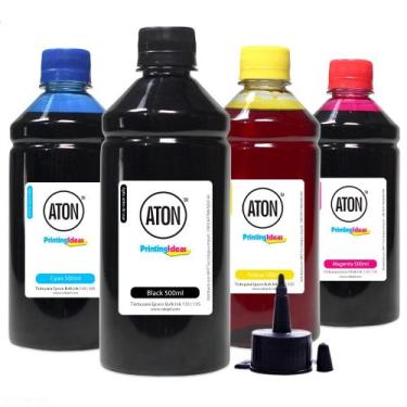 Imagem de Compatível: Kit 4 Tintas para  Bulk Ink 135  133 CMYK 500ml Aton - Val
