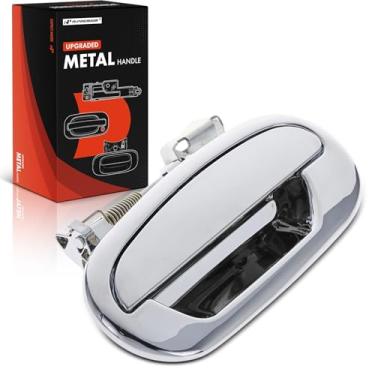 Imagem de A-Premium Maçaneta exterior de metal atualizada do lado do motorista traseiro esquerdo compatível com Ford F-150 F150 2001 2002 2003, Pickup Crew Cab, Chrome, Replace# F75Z7826601