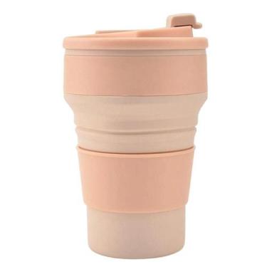 Imagem de Copo De Café De Silicone Dobrável 350/500ml Tampa De Palha À Prova De 