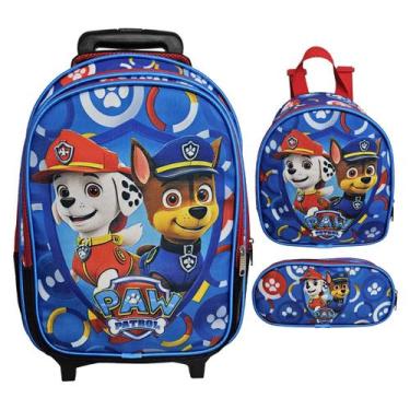 Imagem de Kit Mochila Escolar Patrulha Canina Paw Com Rodinhas - Genérico
