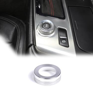 Imagem de sekhyna Guarnição da tampa do anel do manípulo da alavanca de câmbio de marchas compatível com Corvette C7 Stingray 2014-2019 liga de alumínio 1 peça do modo de acionamento do console central