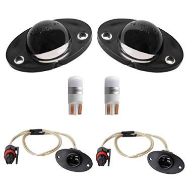 Imagem de HERCOO Luz de placa de licença de LED, soquete de lâmpada traseira, cablagem, caixa preta compatível com Dodge Ram 1500 2500 3500 3500 1998 1999 2000 2001 2002 Dodge Ram 1500 2500 3500