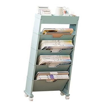 Imagem de ZJchao Carrinho de Livros, Reserva Carrinhos Com Rodas Estantes de Livros de Livrarias de Livros de Livros de Livros de Livros de Livros de Livros Com Design de Rodas Universal para Sala de Estar