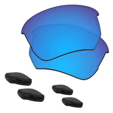 Imagem de Predrox Lentes azuis espelhadas Flak Beta e peças de nariz de reposição para óculos de sol Oakley OO9363 Polarizado