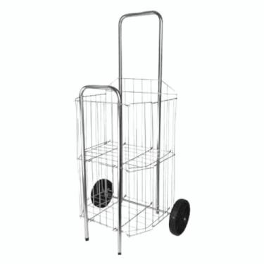 Imagem de Carrinho Feira 4 Tubos Portátil Dobrável Reforçado Compras Supermercad