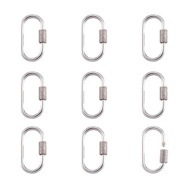 Imagem de PH PandaHall 10 Peças De Fechos Mosquetão Com Parafuso Oval Aço Inoxidável, 25,5 X 14 4 Mm, Clipes Pressão Metal, Gancho, Descobertas Para Fazer Joias Faça Você Mesmo