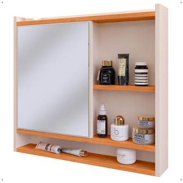 Imagem de Espelheira Armário de Banheiro Suspenso com Porta e Nichos Espelho Org