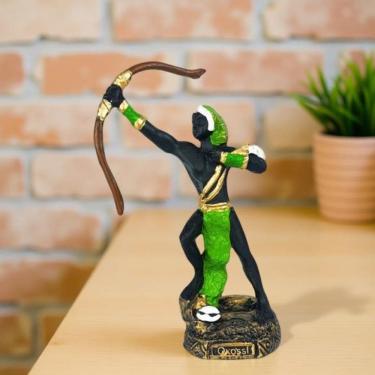 Imagem de Imagem Oxóssi orixá estátua umbanda candomblé resina 15 cm