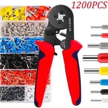 Imagem de Alicate Crimpar Kit 1200 Peças Ferrules Terminais Fio - Claymore