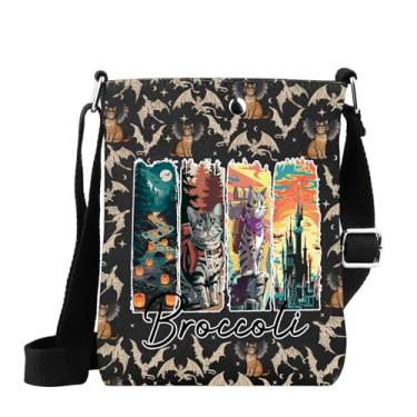 Imagem de WSNANG Fantasia Romances Quest Squad Brócolis Gato Inspirada em Zíper Bolsa Mensageiro Dragão Cavaleiro Amante Presentes, Gato de brócolis, Moderno