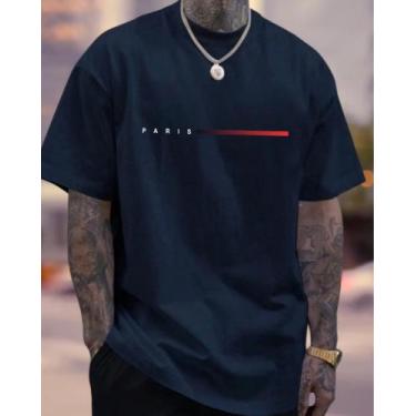 Imagem de Camiseta Masculina Streetwear Paris Style T-Shirt 100% Algodão Malha -