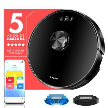 Imagem de Aspirador de pó robo Inteligente LILIN XR500 com navegação LIDAR, 110/220V Bivolt, Com Tank e Esfregona, Recarga automática e retoma a limpeza, Salve vários mapas, funciona com Alexa, Do Brasil