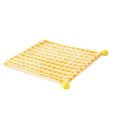 Imagem de WeiLaiKeQi Almofada para canil, cobertor para animais de estimação, almofada para dormir, para gaiola de cachorro e gato para filhotes, gatos e cães pequenos, Amarelo, L