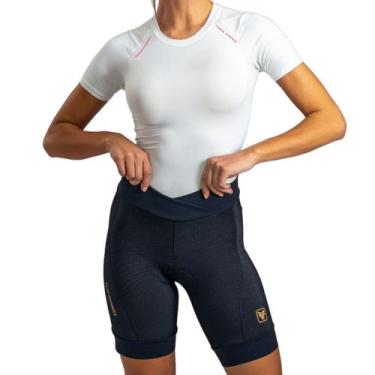Imagem de Bermuda ciclismo feminina Free Force Performance Invert Gel, Preto, M