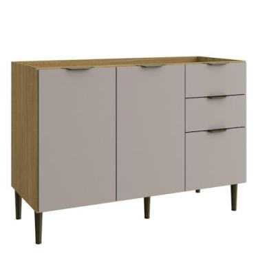 Imagem de Balcão Pia Casamia 4307 Ibiza 3 Portas 2 Gavetas 100% MDF 85x120x49,2cm