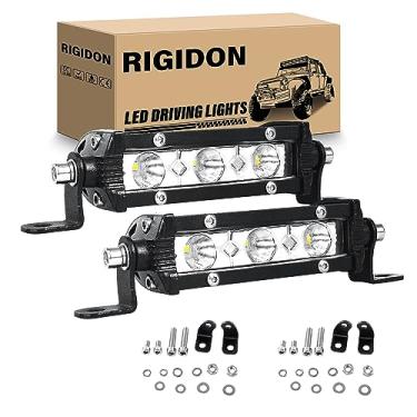 Imagem de RIGIDON 2 peças, barra de luz LED de 15 W, barra de luz fina de 10 cm, fileira única, à prova d'água, luz de trabalho de LED para dirigir barco, luzes off-road para caminhões ATV UTV