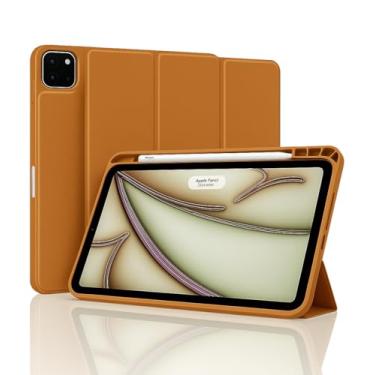 Imagem de Capa Case PREMIUM Anti Impacto com função sleep e suporte para Apple Pencil - compatível com iPad Pro 13 Polegadas 2024 M4 (Marrom)