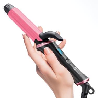 Imagem de CIVEYA Ferro De Ondulação Viagem Com Dupla Voltagem (110-240 V), Tamanho Mini 1" 5 Configurações Aquecimento Ajustáveis, Cilindro Cerâmica Infusão Óleo Argan, Portátil