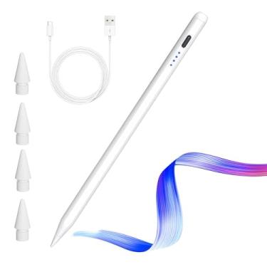 Imagem de Caneta Stylus para iPad, iPad Pencil, caneta ativa para iPad com carregamento rápido, sensor de inclinação de rejeição da palma, caneta magnética compatível com iPad Pro 2018-2025 de 11 polegadas/12,9