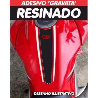Imagem de Adesivo Faixa Gravata Tanque Titan Cg 160cc Resinado Preto - Resitank