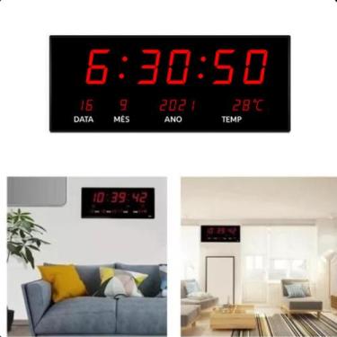 Imagem de Relógio de Parede LED Digital com Função de Temperatura e Hora Preciso