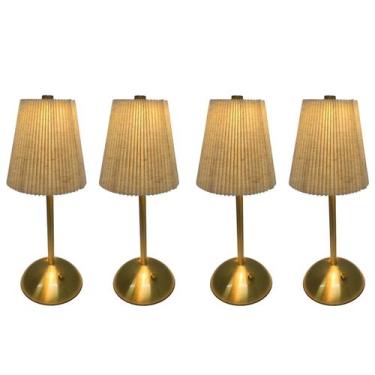 Imagem de Luminaria de Mesa LED 3 Tons Abajur Kit 4 uni USB Bateria Recarregavel