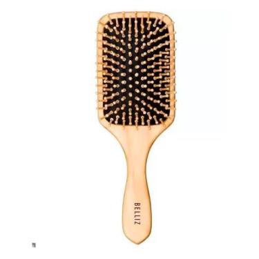 Imagem de Escova De Cabelo Belliz Racket Cerdas Madeira - 445