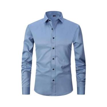 Imagem de Camisa Social Masculina Branca 6XL - Manga Longa, Casual, Outono/Inver