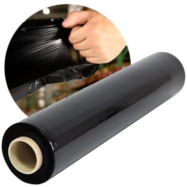 Imagem de Bobina Rolo Filme Stretch 500cm x 25 micras Preto 3,5kg Tubete