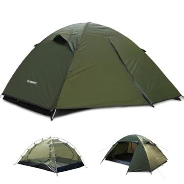 Imagem de Barraca de mochila para acampamento 2/3/4 pessoas, caminhada, ultraleve, para barracas à prova d'água, à prova de vento, ao ar livre, fácil configuração, duas portas, camada dupla, tendas instantâneas