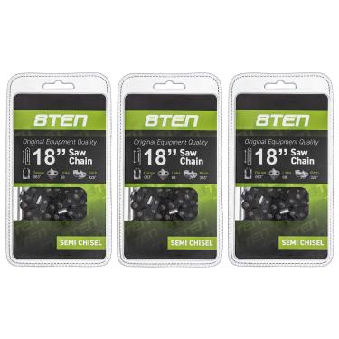 Imagem de Corrente de motosserra 8TEN para Stihl MS210 MS230 MS250 26RS 68 Husqvarna 45 cm .063 .325 68DL pacote com 3