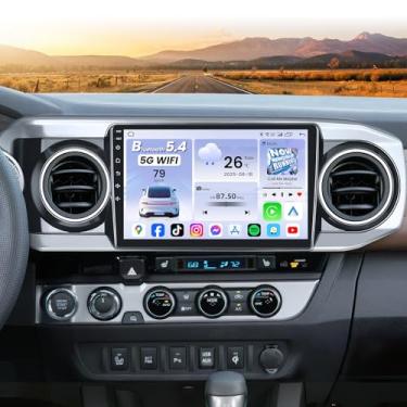 Imagem de [4 GB de RAM + 64 GB de ROM] Rádio automotivo para Toyota Tacoma 2016-2021, tela sensível ao toque de 10 polegadas 1280 * 800 unidade de cabeça Android 13, estéreo automotivo com CarPlay sem fio e