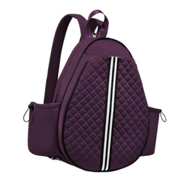 Imagem de Dynwave Bolsa de tênis Bolsa de raquete para Pickleball Tênis Badminton Resistente à água Ao ar livre Portátil Leve Elegante, Roxo