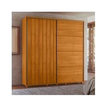 Imagem de Guarda-Roupa Casal Madetec Monet 2 Portas Correr Ripado Amortecimento Cabideiro Extensível 4 Gavetas