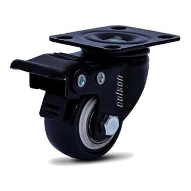 Imagem de Rodízio Linha Black Placa 3/8" 41mm Placa Anti Risco Móveis 30kg Preto