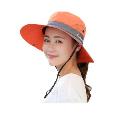 Imagem de Chapéu De Sol Feminino De Verão Respirável Dobrável Com Aba Larga Para