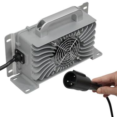 Imagem de HANGKUNNE Carregador de bateria de carrinhos de golfe 48V 15A para carro de clube, carregador de 48 V para carro de clube DS Precedente, carga total de 6-8 horas, mais inteligente, substitua o