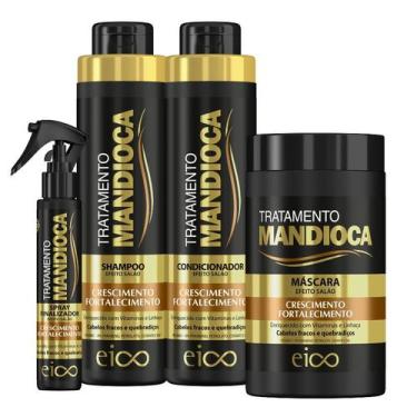 Imagem de Eico Tratamento Mandioca Shampoo Sem Sal e Condicionador 800ml + Másca