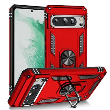 Imagem de Korecase Capa para Google Pixel 8 Pro: Capa protetora para Pixel 8 Pro com suporte, capa resistente à prova de choque, capas de camada dupla de grau militar para Google 8pro de 6,7 polegadas vermelha