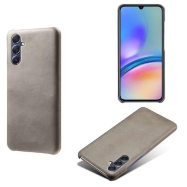 Imagem de Capa para Samsung Galaxy M34 5G,Proteção contra quedas,Casca de volta de cor sólida simples,Design de couro de imitação de plástico-Gray