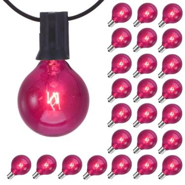 Imagem de NIOSTA Pacote com 25 lâmpadas de substituição G40, lâmpadas de vidro incandescente de 5W 120V, para luzes de corda E12 ao ar livre, roxo claro