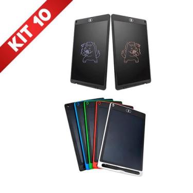 Imagem de Kit 10 Lousa Tablet Infantil Mágica deTela Lcd Escreve e Desenha Menin