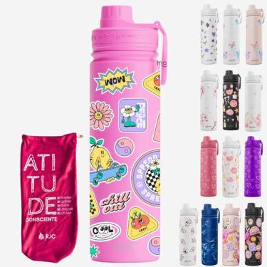 Imagem de KIT Garrafa Térmica Gocase Original Premium Estampas 650ml com saquinh