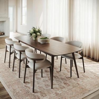 Imagem de Nuloom Caria Bordered, tapete lavável à máquina de 1,8 m x 2,5 m para sala de estar, quarto, sala de jantar, pêssego