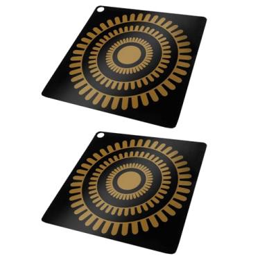 Imagem de Tapete de proteção de placa de indução de 2/4 peças, capa protetora quadrada de indução de silicone termocrômico, resistente ao calor, protetor de topo de fogão de indução quadrado (24 cm) (laranja, 2