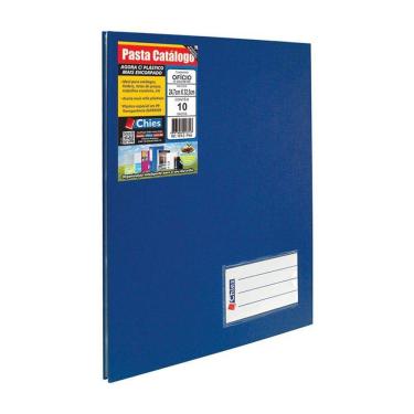 Imagem de Pasta catálogo ofício 2534 azul com 10 plásticos Chies