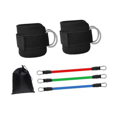 Imagem de RNXRZANK Faixas de Resistência para Tornozelo, Equipamentos para Exercícios de Glúteos E Pernas, Conjunto de Faixas de Fitness com Pesos para Tornozelo para Ki, Preto