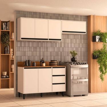Imagem de Cozinha Compacta 3 Peças 250039 Com Tampo Koya Creme Politorno Móveis