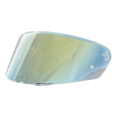Imagem de ZQIYDYP Novas substituições de viseira de capacete K3, proteção UV, viseira de para-brisa compatível com capacetes AGV K3 DOT (E2206), modelo 2023 (Revo Clear Gold)