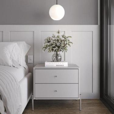 Imagem de Mesa de Cabeceira Jasper 63 cm - Móveis Província, Champanhe com Off W